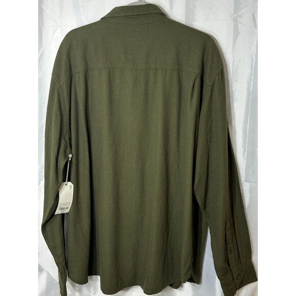 Mutual Weave Shirt Mens XXL Olive Casual Button-Down W/Pockets Cotton Long SL - Picture 3 of 11